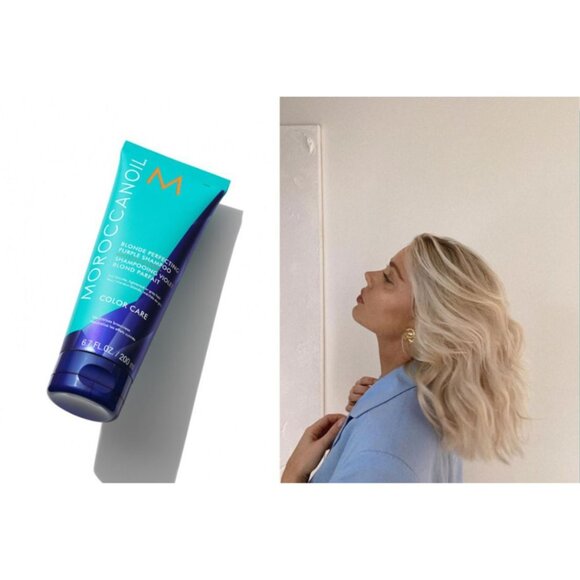 NWT: Moroccanoil Blonde Perfecting Purple Shampoo & Conditioner Liter Bundle 33. - Picture 8 of 17